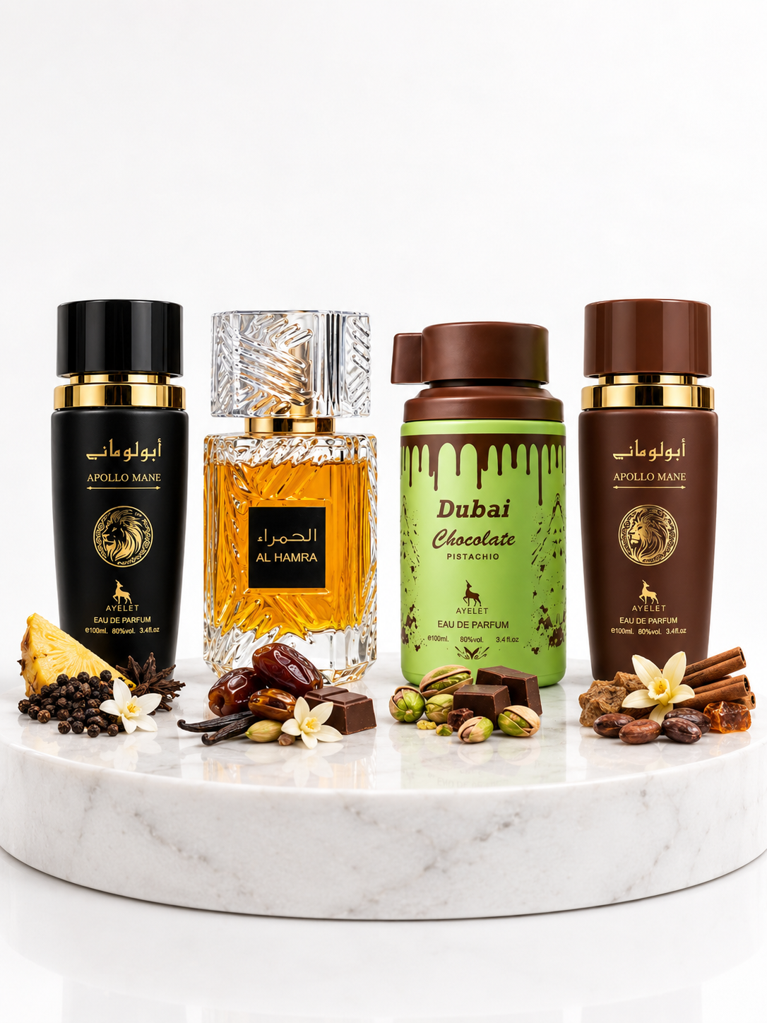 SET 4 PARFUMURI ARABESTI BARBATI -Chocolate Dubai + Al Hamra + Apolo Black+ Apolo Brown