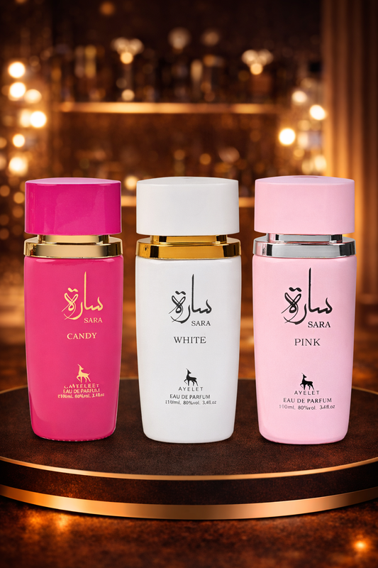 SET 3 PARFUMURI ARABESTI DAMA-Sara Candy, Sara White,SARA PINK