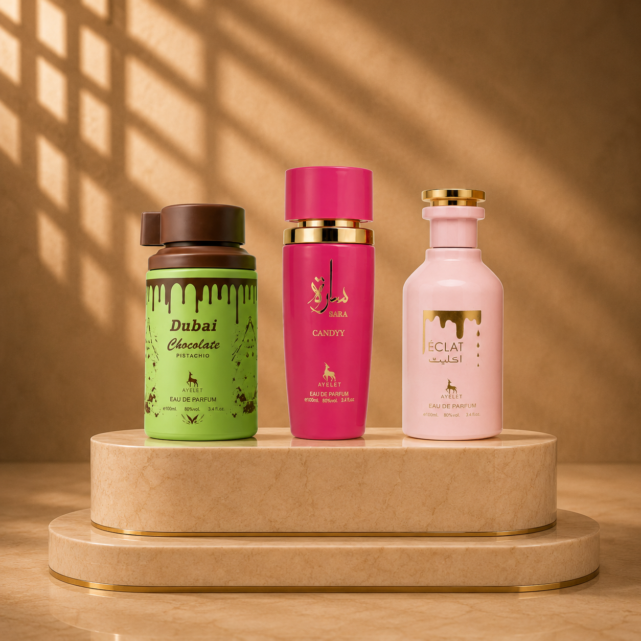 SET 3 PARFUMURI DAMA - DUBAI CHOCOLATE +  Sara Candy + Eclat