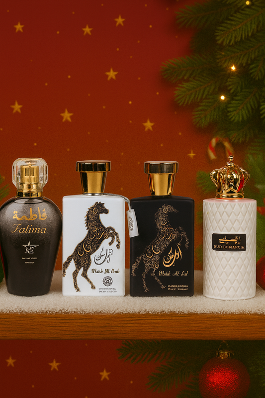 SET 4 PARFUMURI ARABESTI-Oud Romancia,Malik Al Arab,Malik Al Lail,Fatima Black( 2X DAMA+2X BARBAT)