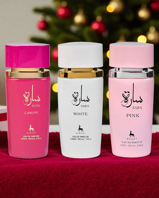 SET 3 PARFUMURI ARABESTI DAMA-Sara Candy, Sara White,SARA PINK(100ML)