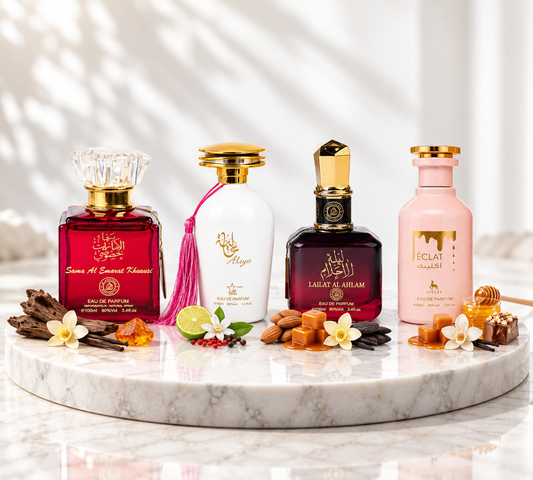 SET 4 PARFUMURI ARABESTI DAMA -Samma+Aliya+Lailat+Eclat 100ml