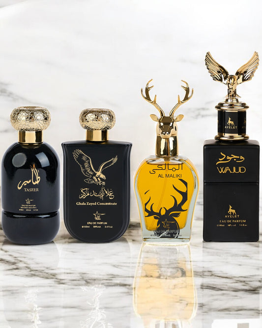 SET 4 PARFUMURI BARBATI ARABESTI, Taseer, Ghala Zayed Concentrate, Al maliki, Wajud (100ML)