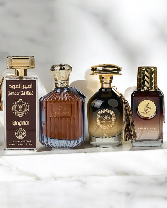 SET 4 PARFUMURI ARABESTI BARBATI - Ameer Al Oud Khususi+ The king+ Ibda Al Oud+ Dirham Oud (100Ml)