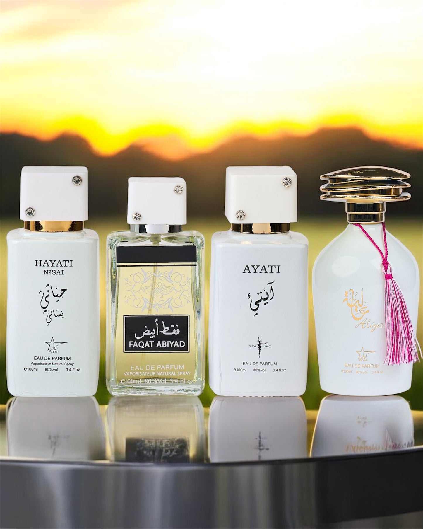 SET 4 PARFUMURI ARABESTI -(Hayati Nisai, Faqat Abiyad, Ayati, Aliya)( 2X DAMA + 2X BARBAT ) 100ML