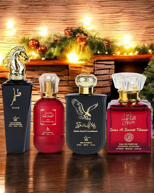 SET 4 PARFUMURI ARABESTI - Tahir, Ser, Ghala Zayed, Sama Al Emarat( 2xDAMA+2xBARBAT)