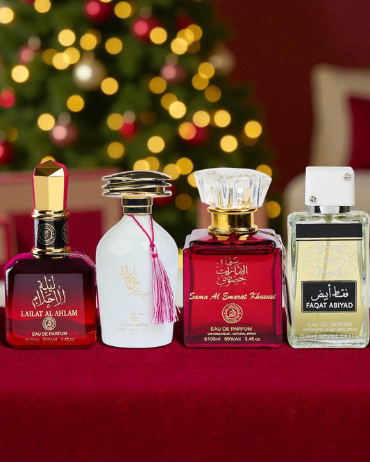 SET 4 PARFUMURI ARABESTI DAMA - Lailat, Aliya, Sama Al Emarat, Faqat Abiyad (100Ml)