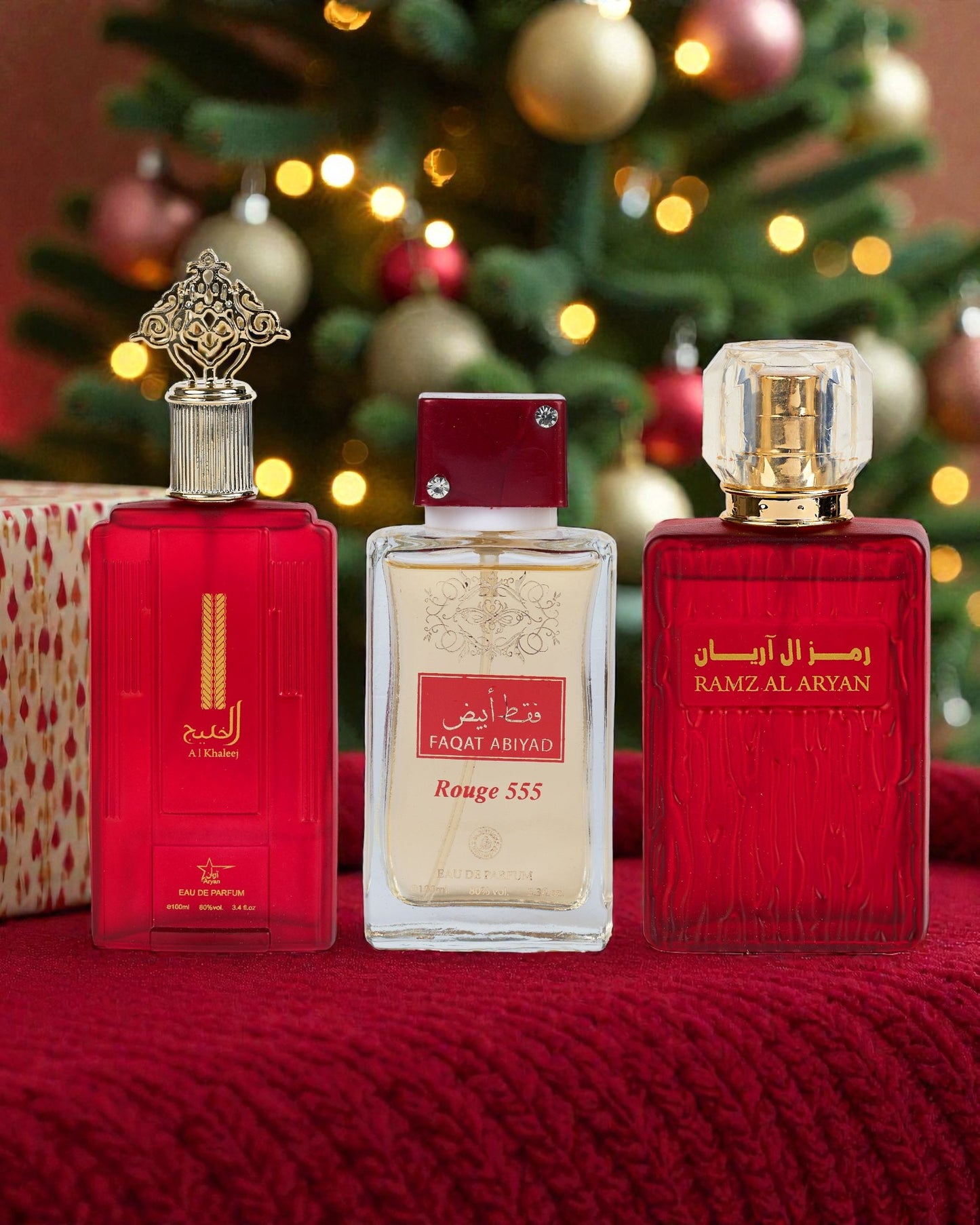 SET 3 PARFUMURI ARABESTI DAMA,  Faqat Abiyad Rouge+ Al Khaleej +Ramz Al Aryan(100ML)